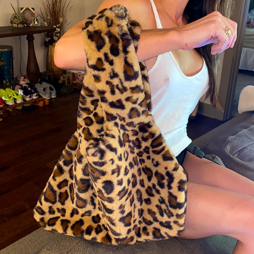 Fur Leopard handbag purse - Picture 5 of 5